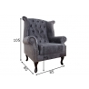 Tugitool CHESTERFIELD antiikhall, 85x70xH105 cm
