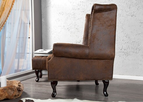 Tugitool CHESTERFIELD antiikpruun, 85x70xH105 cm