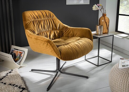 Tugitool BIG DUTCH sinepikollane, 80x80xH77 cm