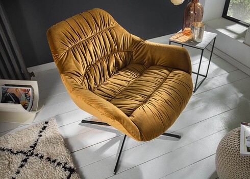 Tugitool BIG DUTCH sinepikollane, 80x80xH77 cm