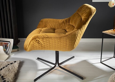 Tugitool BIG DUTCH sinepikollane, 80x80xH77 cm