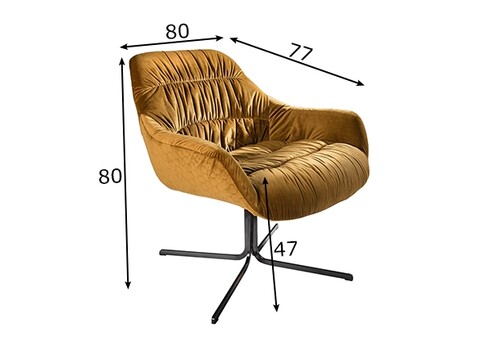 Tugitool BIG DUTCH sinepikollane, 80x80xH77 cm