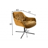 Tugitool BIG DUTCH sinepikollane, 80x80xH77 cm