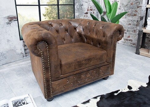 Tugitool CHESTERFIELD antiikpruun, 110x85xH73 cm