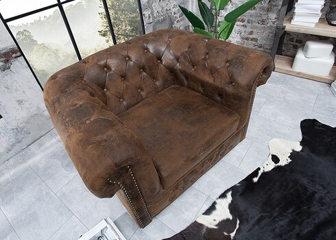 Tugitool CHESTERFIELD antiikpruun, 110x85xH73 cm