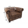 Tugitool CHESTERFIELD antiikpruun, 110x85xH73 cm