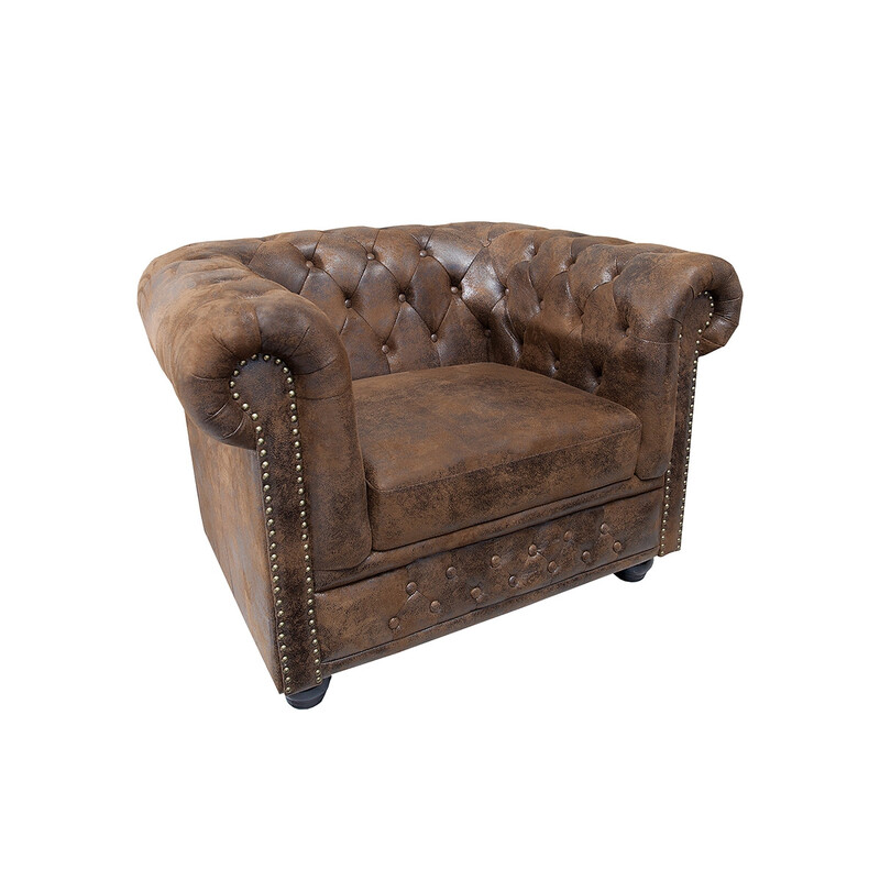 Tugitool CHESTERFIELD antiikpruun, 110x85xH73 cm