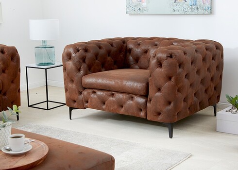 Tugitool MODERN BAROQUE antiikpruun, : 120x100xH70 cm