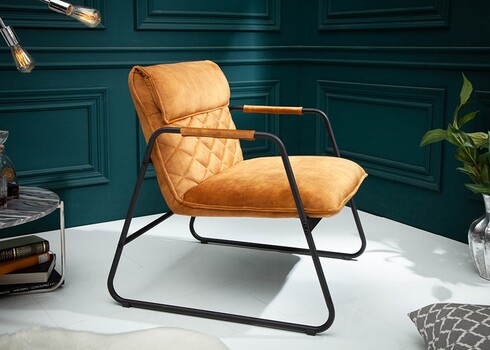 Tugitool MUSTANG sinepikollane, 71x72xH79 cm