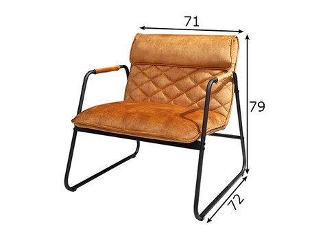 Tugitool MUSTANG sinepikollane, 71x72xH79 cm