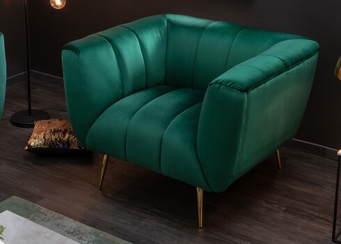 Tugitool NOBLESSE smaragdroheline, 105x90xH80 cm