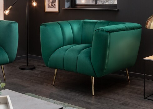 Tugitool NOBLESSE smaragdroheline, 105x90xH80 cm