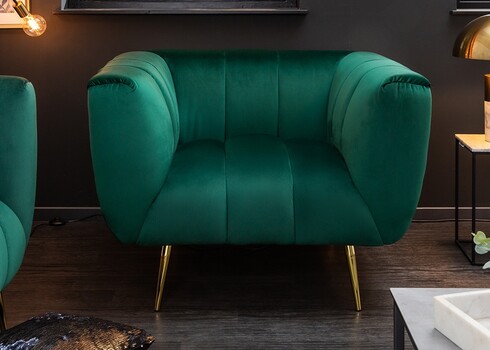 Tugitool NOBLESSE smaragdroheline, 105x90xH80 cm