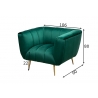 Tugitool NOBLESSE smaragdroheline, 105x90xH80 cm