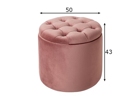 Tumba panipaigaga MODERN BAROQUE tuhmroosa, 50x50xH43 cm