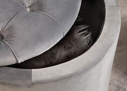 Tumba panipaigaga MODERN BAROQUE hõbehall, 50x50xH43 cm