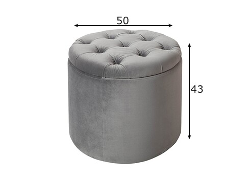 Tumba panipaigaga MODERN BAROQUE hõbehall, 50x50xH43 cm