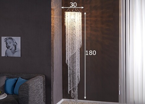 Rippvalgusti BIG STRASS klaar, 30x30xH180 cm