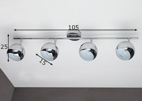 Laevalgusti BUBBLE CHROME 105xH25 cm