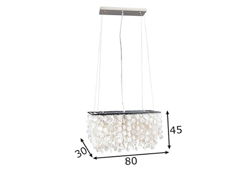 Rippvalgusti LONGSHELL pärlmutter, 80x30xH45 cm