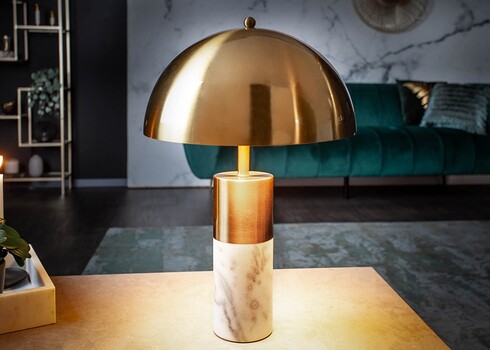 Lauavalgusti BURLESQUE kuldne / marmor, 35x35xH52 cm