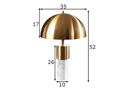 Lauavalgusti BURLESQUE kuldne / marmor, 35x35xH52 cm