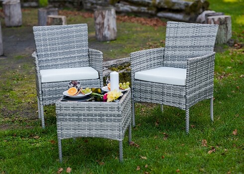 Aiamööbli komplekt Bello Giardino SANO hall, diivan + 2 tooli + laud