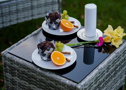Aiamööbli komplekt Bello Giardino SANO hall, diivan + 2 tooli + laud