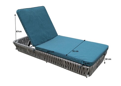 Lamamistool Bello Giardino CORDA türkiis, 203x76xH30 cm