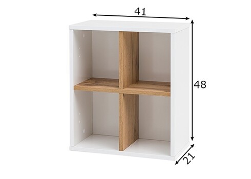 Seinariiul PADUA valge / tamm, 41x21xH48 cm