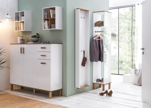 Seinariiul PADUA valge / tamm, 41x21xH48 cm