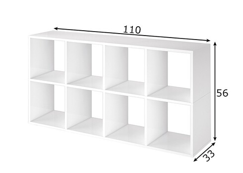 Riiul PISA valge, 56x33xH110 cm