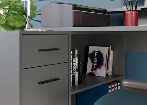 Kirjutuslaud GAMER matt antratsiit, 160x115xH92 cm