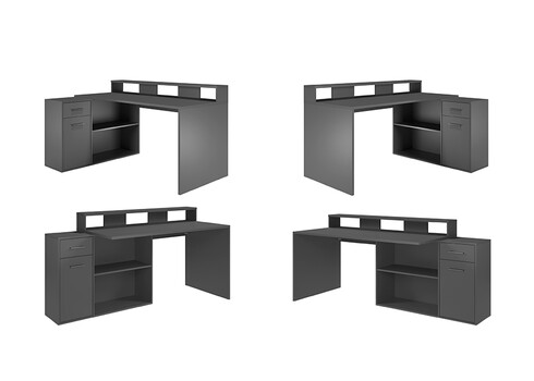 Kirjutuslaud GAMER matt antratsiit, 160x115xH92 cm