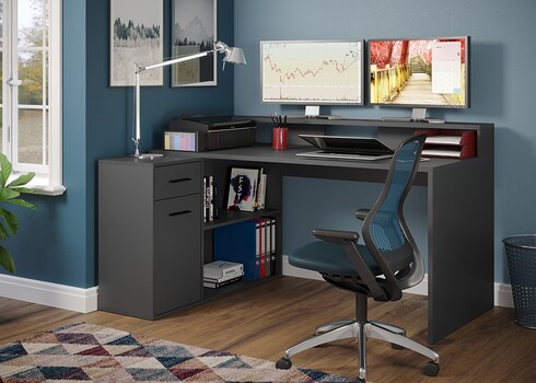 Kirjutuslaud GAMER matt antratsiit, 160x115xH92 cm