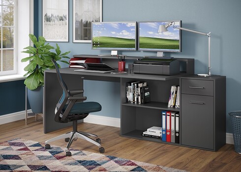 Kirjutuslaud GAMER matt antratsiit, 160x115xH92 cm