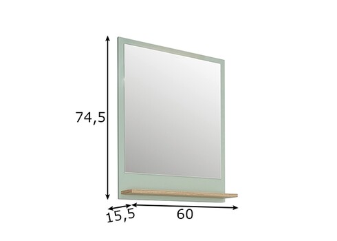 Peegel SALVIE salvei / tamm, 60x15,5x74,5 cm