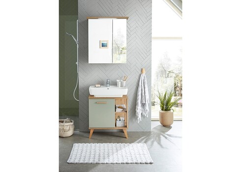 Peegelkapp SALVIE tamm, 60x20xH72 cm, LED