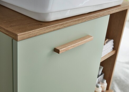 Vannitoamööbli komplekt SALVIE salvei / tamm, LED