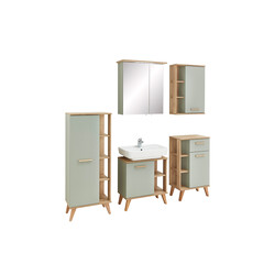 Vannitoamööbli komplekt SALVIE salvei / tamm, LED