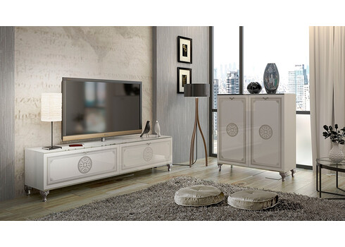 Kummut GENUA CONTE valge kõrgläige, 100x40xH122 cm