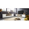 Tv-alus CASABLANCA valge kõrgläige  / vaher, 180x40xH60 cm