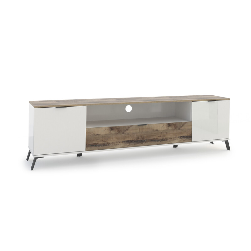 Tv-alus CASABLANCA valge kõrgläige / vaher, 180x40xH60 cm Tv-alus CASABLANCA valge kõrgläige / vaher, 180x40xH60 cm