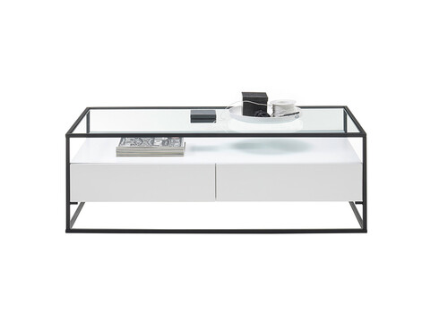 Diivanilaud EVORA valge / must, 120x60xH40 cm