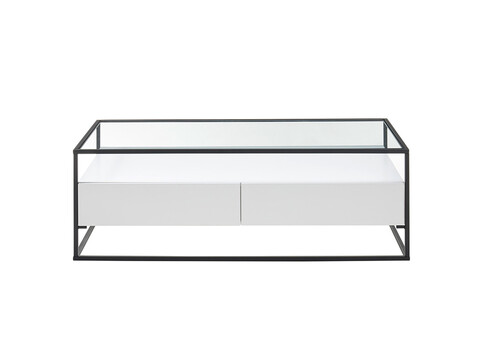 Diivanilaud EVORA valge / must, 120x60xH40 cm