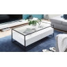 Diivanilaud EVORA valge / must, 120x60xH40 cm