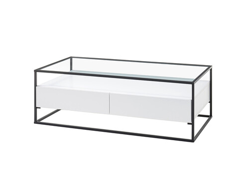 Diivanilaud EVORA valge / must, 120x60xH40 cm