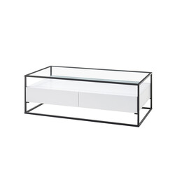 Diivanilaud EVORA valge / must, 120x60xH40 cm