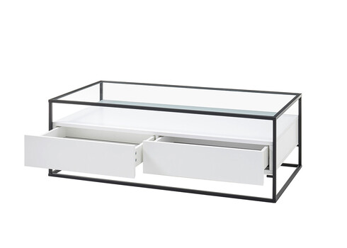 Diivanilaud EVORA valge / must, 120x60xH40 cm