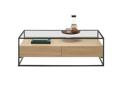 Diivanilaud EVORA tamm / must, 120x60xH40 cm